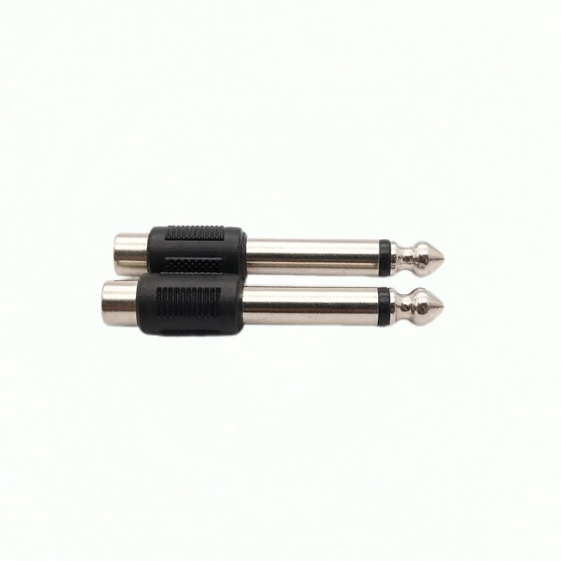 Eledabra 8Pcs RCA Female Jack to 6.35mm 1/4" Male Mono