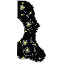 2mm Thickened Self-Adhesive Acoustic Guitar Pickguard for Gibson J200/SJ200 Style - Durable Scratch-Resistant Replacement Guard Plate (Black)