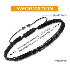 Morse Code Bracelet-To My Grandson, Christmas Gifts, Graduation Back to School Gift Birthday Gift for Grandson (Obsidian, To My Grandson)