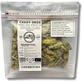 Chaos Oros Greek Mountain Tea – Organic Loose Leaf Herbal Tea (Sideritis Scardica) – Wild-Harvested, Sun-Dried, Caffeine-Free – 50g from Leonidio, Greece