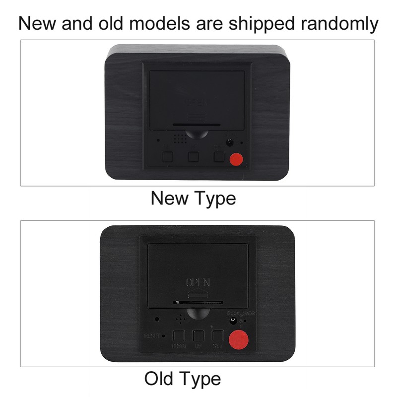 Wooden Electronic Digital Alarm Clock Temperature LED Display Sounds Control
