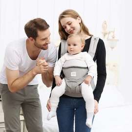 SONARIN Premium Convertible Baby Carrier with Storage bag,Sunscreen Hood,Ergonomic,for Newborn to Toddler(0-48 months),Head Support,Maximum load 20kg,Front Facing Baby Carrier(Grey)