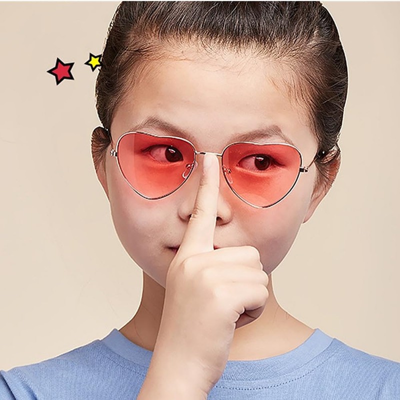 TRIXES 2PC Pack Pink Shade Heart Sunglasses - Fancy Dress
