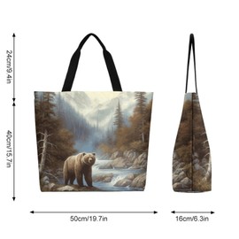 Muishi Canvas Tote Bag Large Women Casual Shoulder Bag Handbag Reusable Beach Shopping Grocery Bag For Outdoors, Multicolor20, 16*20*6 inch