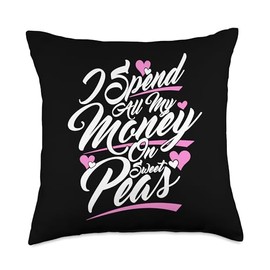 Sweat Pea Gardener Sweat Pea Flower Seeds Gardening Throw Pillow