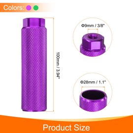 sourcing map 2 Pairs Bike Pegs Aluminum Alloy Rear Stunt Pegs Anti-Skid Back Seat Stands Fit 3/8" Axles for Mountain Bike, Purple & Green