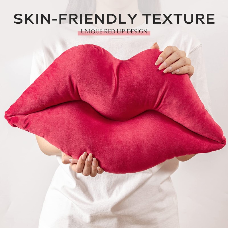Ashler Lips Throw Pillows Smooth Soft Velvet Insert Included, Lip