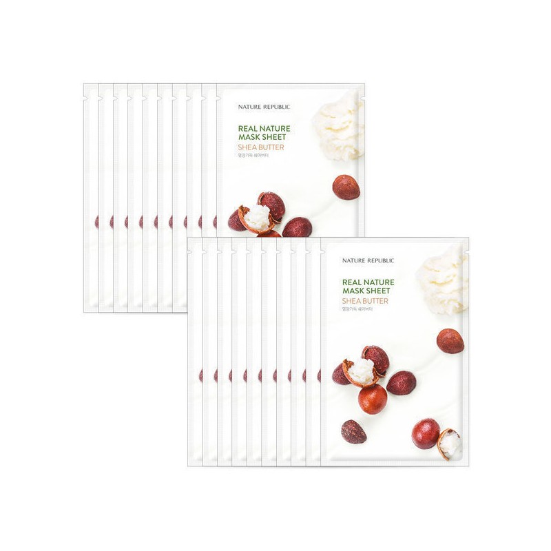 15+15 Real Nature Essence Mask Pack Shea Butter 15+15 리얼