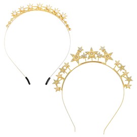 2 Stücke Modischer Stirnbänder, Perlen-Diamant-Set-Stars, Kreative Persönlichkeit, Frauenfrisurdekorationen, Party-Kleidungs-Accessoires.