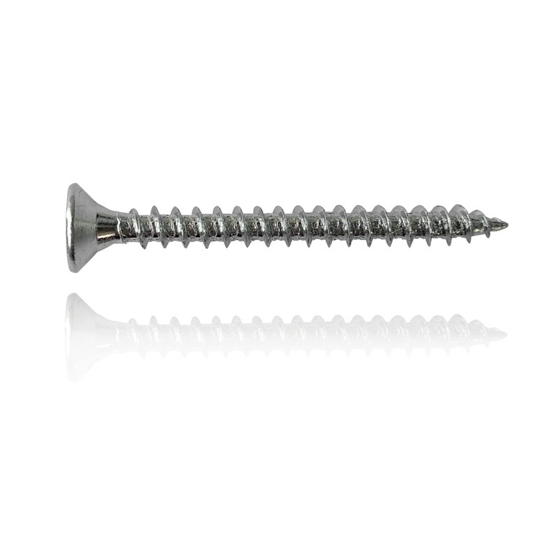 M4 Wood Screws Zinc Plated Silver Full Thread Self-Tapping Long