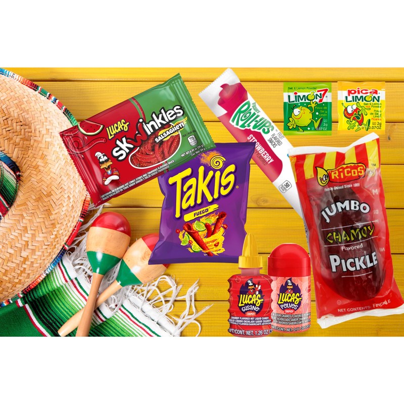 Tiktok Chamoy Pickle Kit With Fruit-Roll-up & Chips, Includes Lucas