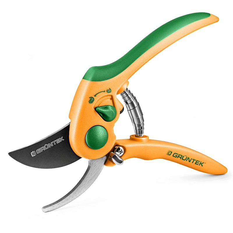 GRÜNTEK Secateurs FLAMINGO, TEFLON coated blade, ADJUSTABLE WIDTH, bypass pruning