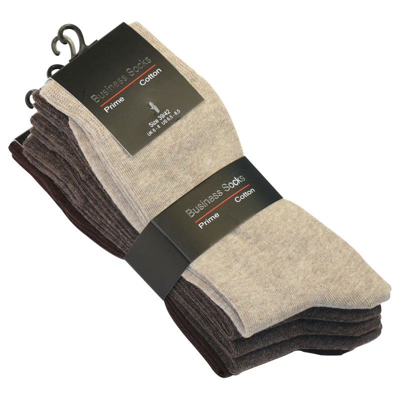 10 Pair Mens BUSINESS Plain Socks, Cotton rich, Original by