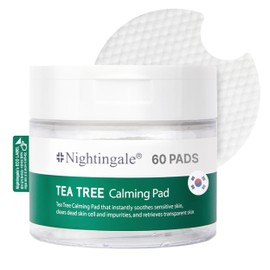Nightingale Tea Tree Calming Pad, Tea Tree & Facial Toner Pad with PHA, Low pH Daily Toner Pad Soothe Sensitive Skin, Vegan Pad, No Irritation, Fragrance and Alcohol Free