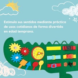 Calmind Juguetes Montessori de Cocodrilo para Niñas y Niños - Juguete Sensorial Educativos, Didácticos y Sensoriales para el Desarrollo Infantil de Ta