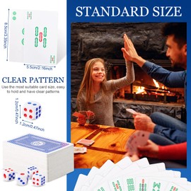 Civaner Mahjong Playing Cards Chinese Mahjong 2025 American Games Large Print Handheld Poker Mahjong Cards with 4 Dices Home Table Game