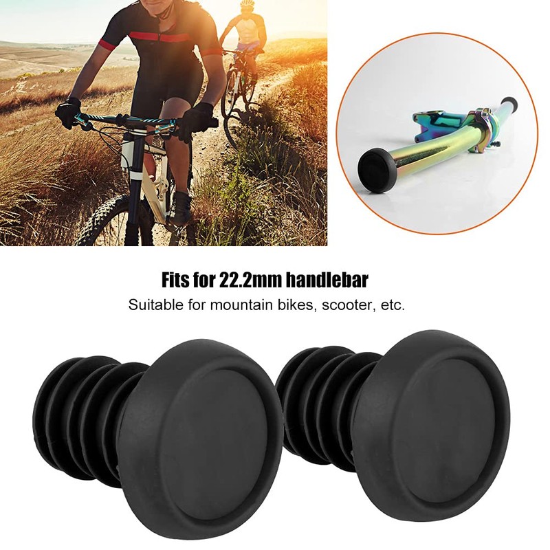 JINDI Bicycle Handlebar End Plugs Rubber 1 Pair Elastic Universal