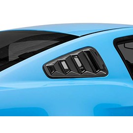 SpeedForm Quarter Window Louvers; Carbon Fiber Appearance Compatible with 10-14 Mustang Coupe