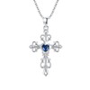 Collar de cruz para mujer, de plata de ley 925,