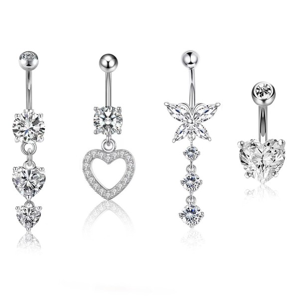 SZSMW 4 Pieces Belly Piercing - Belly Button Piercing Hanging