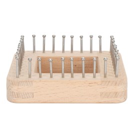 Lwuey Wooden Knitting Loom, 10x10cm 20x20cm 30x30cm Square Handcrafted Weaving Board for Hats Scarves Shawls Beginner Professionals DIY Craft Tool for Adults (10 * 10cm)