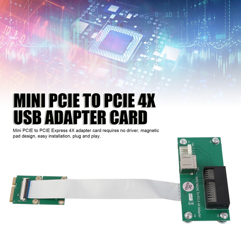 Mini PCIE to PCIE Express 4X USB Adapter Card PCB