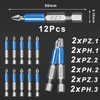 Uadme Magnetic Impact Screwdriver Driver Bits Set, 12Pcs Screwdriver Bit