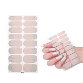 WUSJCOF 1 Set Selbstklebend Nagelfolie Glitter Gel Nail Nagelsticker Uv Härtend Dekoration Nageldesign Zubehör (Hell Rosa)（Ausgestattet mit Nägeldatei）