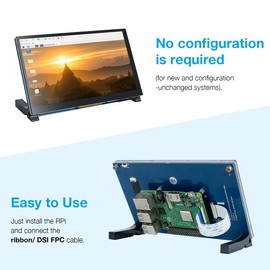 Hosyond 7 Inch Touchscreen IPS DSI Display Compatible with Raspberry Pi 5/4/3, 800x480 Pixel Capacitive Screen MIPI Driver-Free Interface
