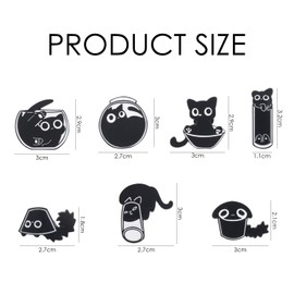 CVDYWDJIE 7 Kitten Brooches, Funny Cartoon Brooches, Cute Brooches for Women, Funny Brooches, Can Be Used to Decorate Bags, Clothes and Hats