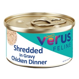 VeRUS Pet Foods Wet Cat Food Shredded Chicken, Chicken Dinner in Gravy Formula 24 Pack