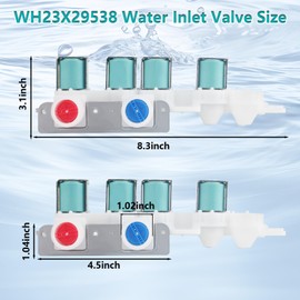 IWIWE WH23X29538 Water Inlet Valve Compatible with GE Washer Replaces 33090201, AP6990115,PS16217225,4977241,EAP16217225, 0024000126GB