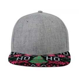 LiDS Christmas Print Snapback Hat One Size Fits All green red gray HO HO