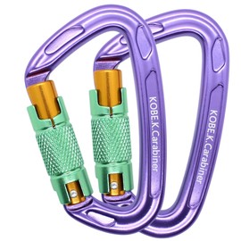 Carabiner Specialty Shop Kobe Kagayaki, CE Certified, Breaking Strength 2400kg (24kN), Domestically Tested, Aluminum Material, Weight: 57g (2.0 oz), Auto Lock Gate (Twist Lock), Set of 2 (Cruel Angel