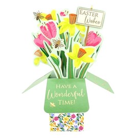 Clever Cube Easter Wishes Buzzing Blooms Pop Up Easter Greeting Card ECU001