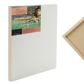 Da Vinci Pro Ultra Smooth Wood Canvas Gesso Board - 3/4" Deep, 9x12 Single White Acrylic Polymer Gesso Panels for Painting Fine Portraits and Ultra Fine Detail Illustrations and Artwork