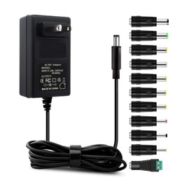 15V 3A AC Adapter Power Supply Charger [15 Volts 3 Amps Regulated Switching Power] with 11 Interchangeable DC Plug for 500mA 600mA 700mA 800mA 900mA 1000mA 1500mA 2000mA 2500mA 3000mA Equipment