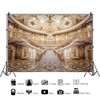 Baocicco 12x8ft Retro Palace Backdrop for Photography Gold Hall Staircase