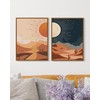 Boho Sun and Moon Wall Art Set 2 Piece Framed