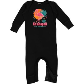 inktastic Kaanapali Hawaii Flamingo Tropical Sunset Baby Romper Coveralls 12 Months Black 46c7f