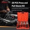 28PCS ProfessionalPress & Pull Sleeve Kit for Removing Bearings Bushes