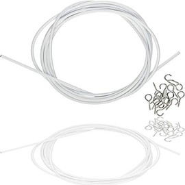 Curtain Wire, White, 3 Metres Including Hooks, Multi-Purpose Voile Wire/Cable, Cut to Size Net Curtain Wire. Perfect for Hanging up Net Curtains All Around Your Home