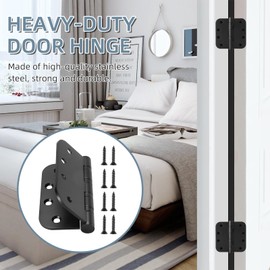 3 Pack Stainless Steel Black Door Hinges for Exterior & Interior Doors, 4.0 x 4.0 Inch Heavy-Duty Ball Bearing Door Hinges with 5/8" Radius Corners