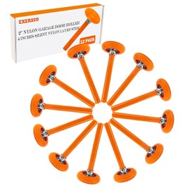 12 Pack 2" Nylon Garage Door Rollers, 4" Nylon Layer Stem, Quiet/Smooth Garage Door Wheels Replacement, Double Seal 6200-2RS Bearings