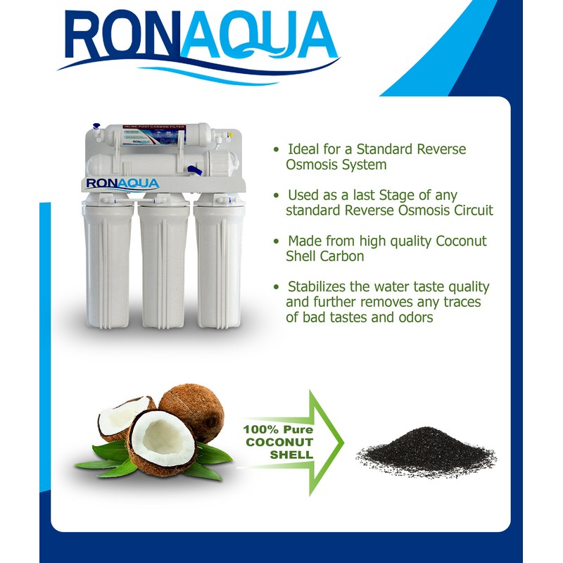 T33 Inline Coconut Grade Activated Carbon Pre/Post Membrane Filter for