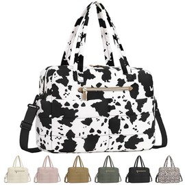 Vankor Travel Duffel Bags, Weekender Bags for Women Men Gym Duffel Bag Personal Item Travel Bag Foldable Tote Carry On Overnight Workout Bag, Cow Print