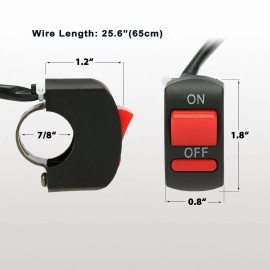 Lyn666 1 Piece Motorcycle Handlebar Switch Push Button On Off Switches Tuning