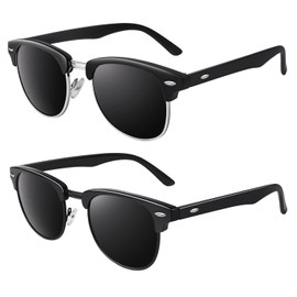 CGID Retro Sunglasses for Men Women Polarized UV400 Protection 2 Pack