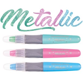 Eberhard Faber 579205 - Metallic Hair Chalk, Set of 3 Colours and Hair Comb, Easy to Use, Easy to Clean, for Trendy Hairstyles and New Hair Colours