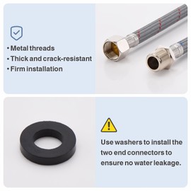 RULIA Faucet Supply Hose Connector, 11.8" Length x 9/16 Female x 9/16 Male Faucet Extension Hose, Nylon Braided Supply Line, 2-Pack, RB2030